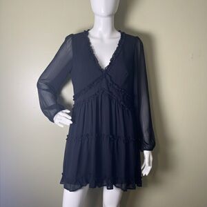 Miami for Francesca’s Elegant Black Ruffle Dress